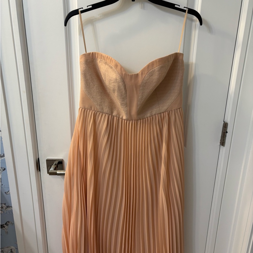 Elegant Strapless Pleated Dress - Pink - Picture 4 of 6